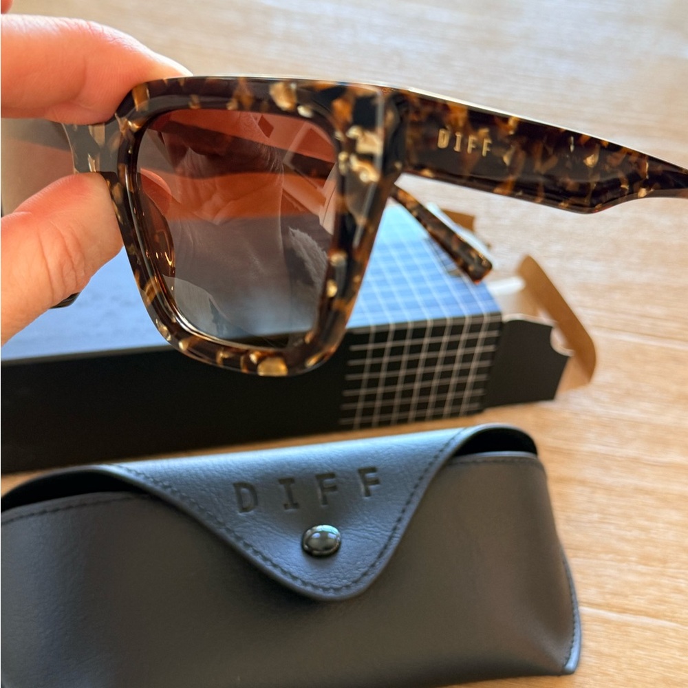 Diff Eyewear Amara Glitter Tortoise polarized NWT - image 4
